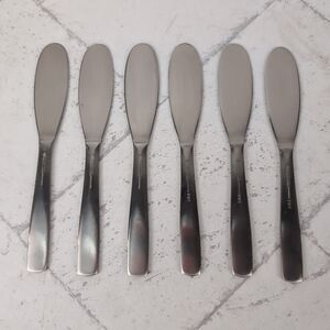 Hugo Pott 2716 Pott 16 Flat Handle Butter Spreader Stainless Rostfrei Set of 6